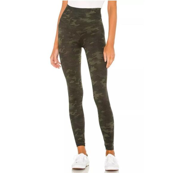 SPANX Womens Look At Me Now Seamless Leggings Tall XL Camo Ribbed Waist Shaping - Picture 1 of 5